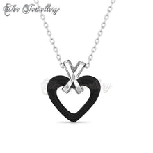 Swarovski Crystals Heart Ceramic Set (Black) - Her Jewellery