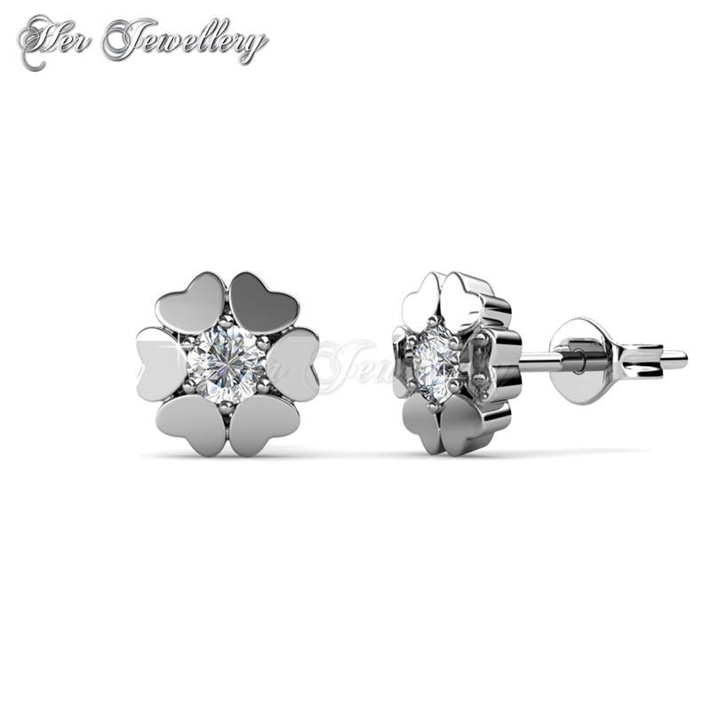 Swarovski Crystals Heart Petal Earrings - Her Jewellery