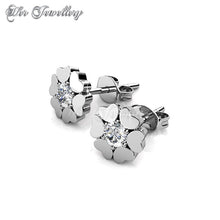 Swarovski Crystals Heart Petal Earrings - Her Jewellery