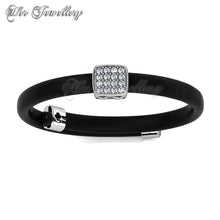 Swarovski Crystals Jack Leather Bracelet (Black) - Her Jewellery