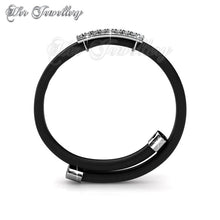 Swarovski Crystals Jame Leather Bracelet (Black) - Her Jewellery