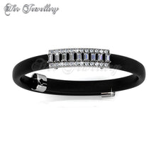 Swarovski Crystals Jame Leather Bracelet (Black) - Her Jewellery