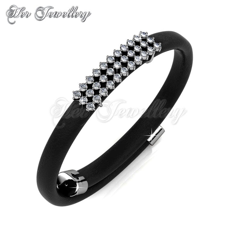 Swarovski Crystals Jamie Leather Bracelet (Black) - Her Jewellery