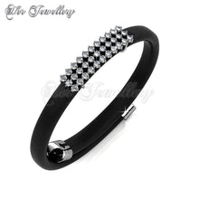 Swarovski Crystals Jamie Leather Bracelet (Black) - Her Jewellery