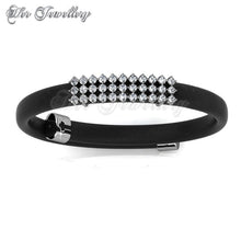 Swarovski Crystals Jamie Leather Bracelet (Black) - Her Jewellery