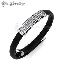 Swarovski Crystals Jill Leather Bracelet (Black) - Her Jewellery