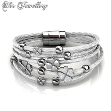 Leather Clover Bracelet