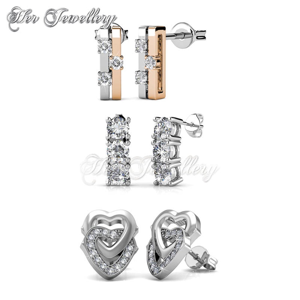 Bonding Heart Earrings Set