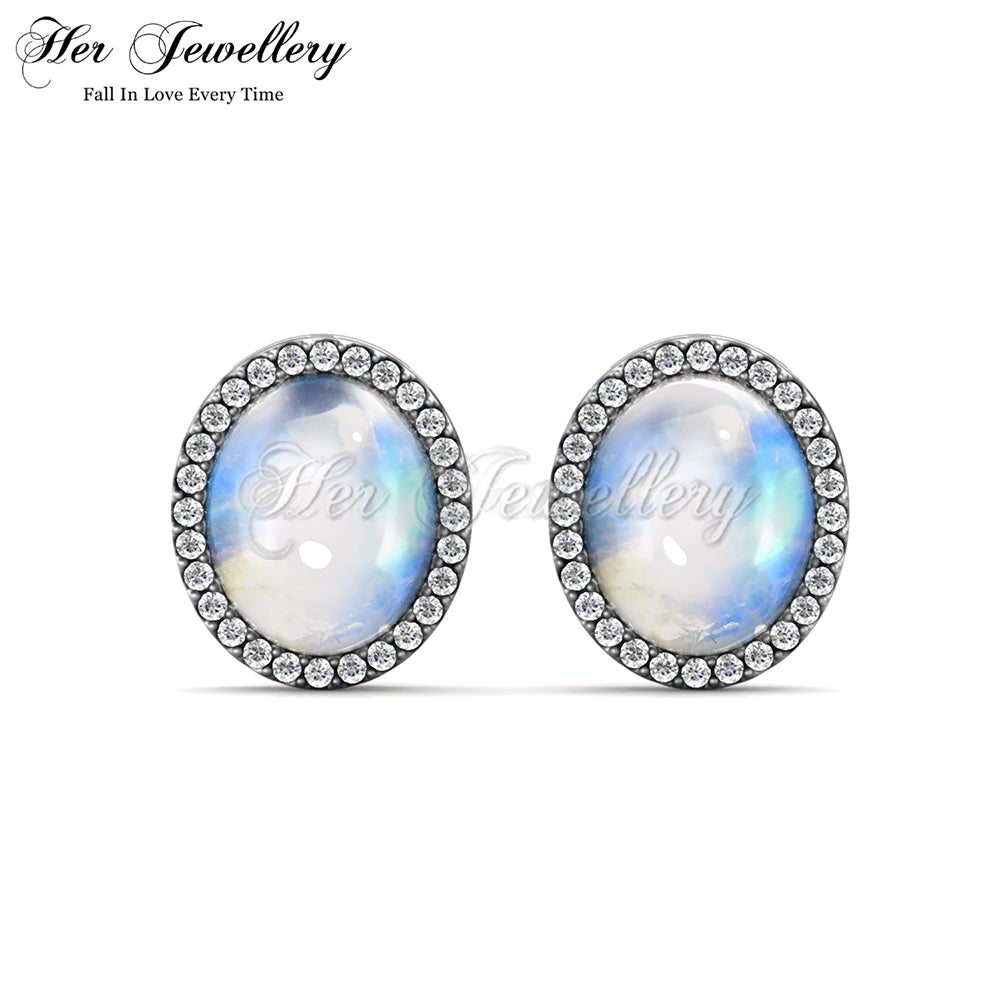 Classical Oval Moonstone Earrings