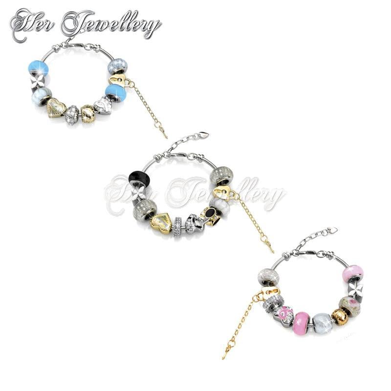 Swarovski Crystals Mylady Charm Bracelet Combo Set - Her Jewellery