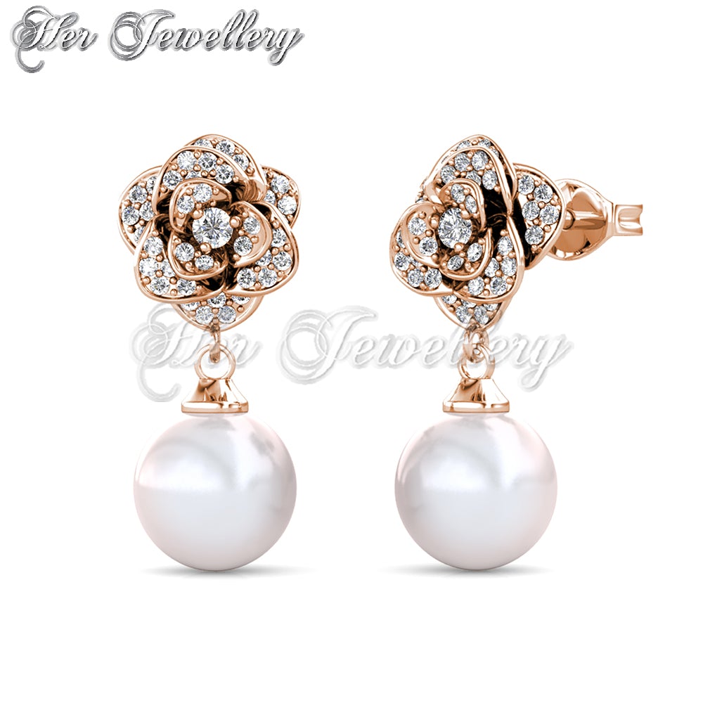 Glamour Pearl Rose Earrings