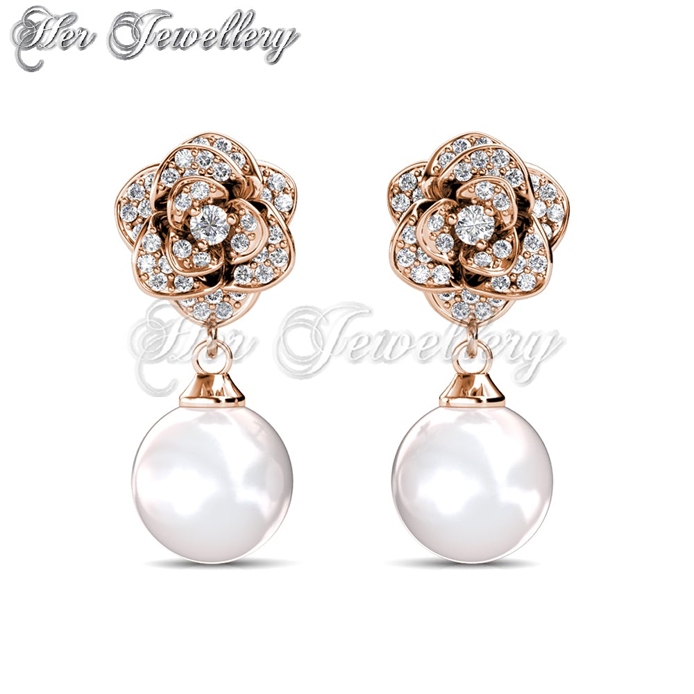 Glamour Pearl Rose Earrings