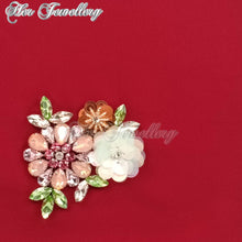 Swarovski Crystals Flowery Scarf (Burgundy) - Her Jewellery