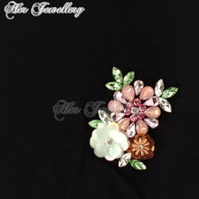 Swarovski Crystals Flowery Scarf (Black) - Her Jewellery