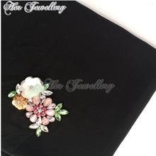 Swarovski Crystals Flowery Scarf (Black) - Her Jewellery