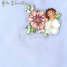 Swarovski Crystals Flowery Scarf (Blue) - Her Jewellery