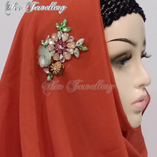 Swarovski Crystals Flowery Scarf (Brick Red) - Her Jewellery