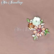 Swarovski Crystals Flowery Scarf (Coffee) - Her Jewellery