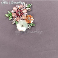 Swarovski Crystals Flowery Scarf (Dark Grey) - Her Jewellery