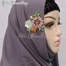 Swarovski Crystals Flowery Scarf (Dark Grey) - Her Jewellery