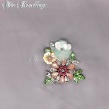 Swarovski Crystals Flowery Scarf (Grey) - Her Jewellery