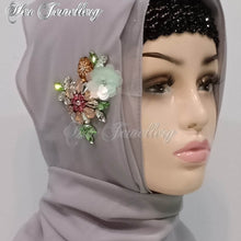 Swarovski Crystals Flowery Scarf (Grey) - Her Jewellery