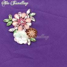Swarovski Crystals Flowery Scarf (Purple) - Her Jewellery