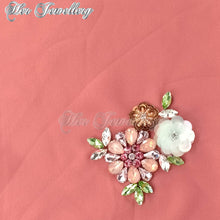 Swarovski Crystals Flowery Scarf (Red) - Her Jewellery