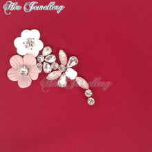 Swarovski Crystals Plum Blossome Scarf (Burgundy) - Her Jewellery