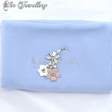 Swarovski Crystals Plum Blossome Scarf (Blue) - Her Jewellery