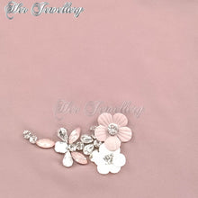 Swarovski Crystals Plum Blossome Scarf (Coffee) - Her Jewellery