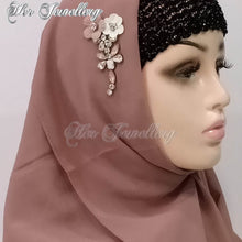 Swarovski Crystals Plum Blossome Scarf (Coffee) - Her Jewellery