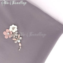 Swarovski Crystals Plum Blossome Scarf (Dark Grey) - Her Jewellery
