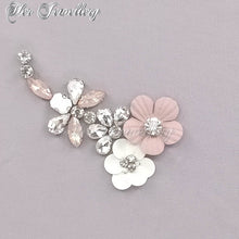 Swarovski Crystals Plum Blossome Scarf (Grey) - Her Jewellery