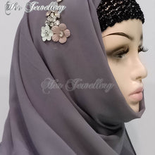 Swarovski Crystals Plum Blossome Scarf (Dark Grey) - Her Jewellery
