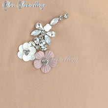 Swarovski Crystals Plum Blossome Scarf (Light Brown) - Her Jewellery