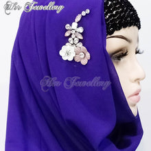 Swarovski Crystals Plum Blossome Scarf (Purple) - Her Jewellery