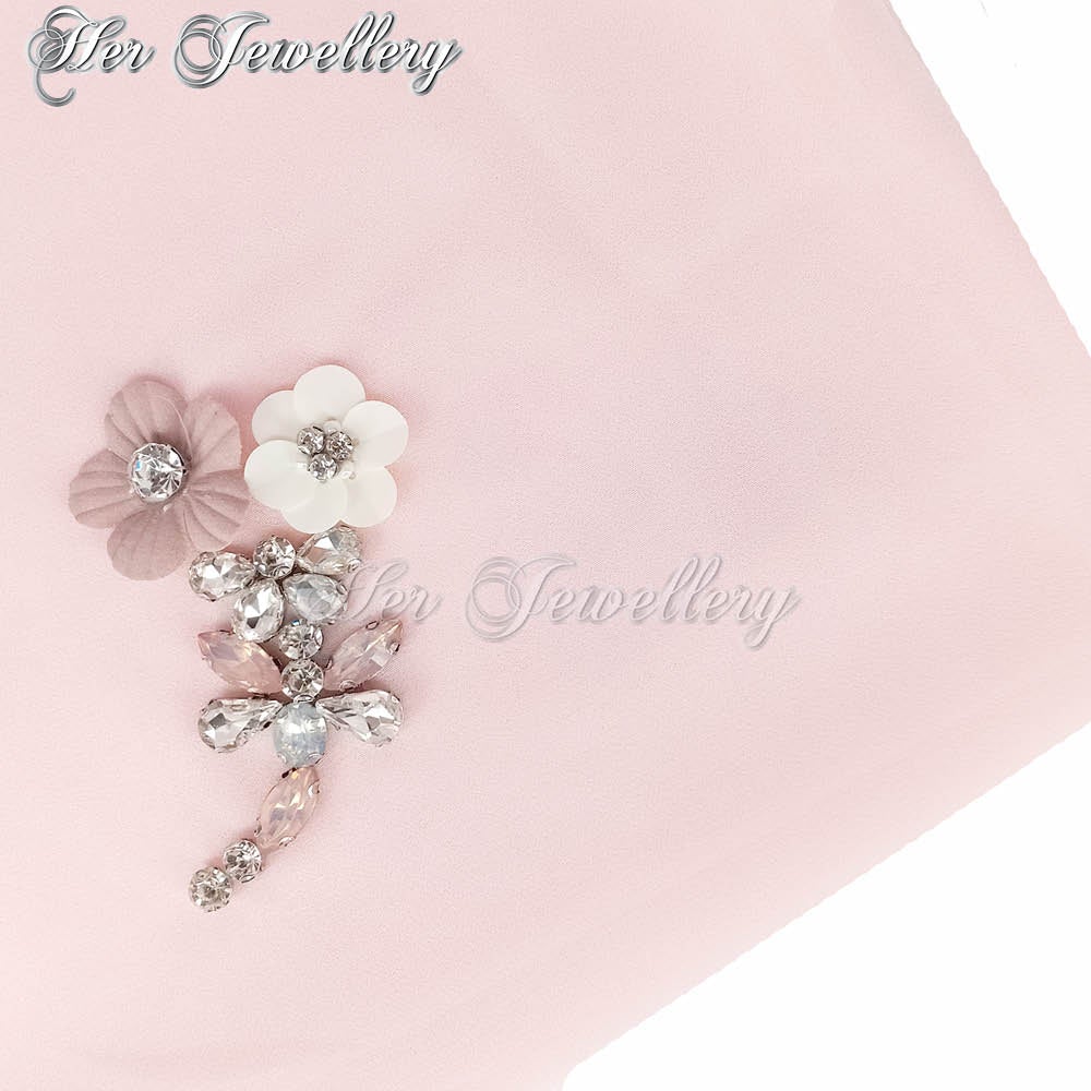 Swarovski Crystals Plum Blossome Scarf (Pink) - Her Jewellery