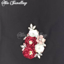 Swarovski Crystals Rosy Blossome Scarf (Black) - Her Jewellery