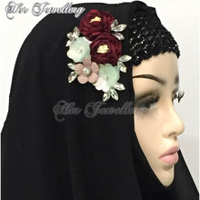 Swarovski Crystals Rosy Blossome Scarf (Black) - Her Jewellery