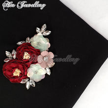 Swarovski Crystals Rosy Blossome Scarf (Black) - Her Jewellery