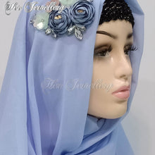 Swarovski Crystals Rosy Blossome Scarf (Blue) - Her Jewellery
