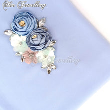 Swarovski Crystals Rosy Blossome Scarf (Blue) - Her Jewellery