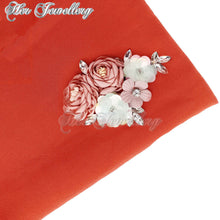 Swarovski Crystals Rosy Blossome Scarf (Brick Red) - Her Jewellery