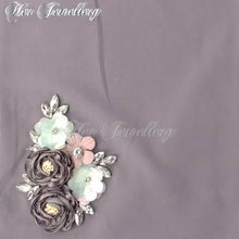 Swarovski Crystals Rosy Blossome Scarf (Dark Grey) - Her Jewellery