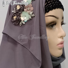 Swarovski Crystals Rosy Blossome Scarf (Dark Grey) - Her Jewellery