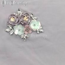 Swarovski Crystals Rosy Blossome Scarf (Grey) - Her Jewellery