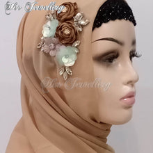 Swarovski Crystals Rosy Blossome Scarf (Light Brown) - Her Jewellery