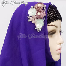 Swarovski Crystals Rosy Blossome Scarf (Purple) - Her Jewellery