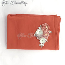 Swarovski Crystals Rosy Blossome Scarf (Red) - Her Jewellery
